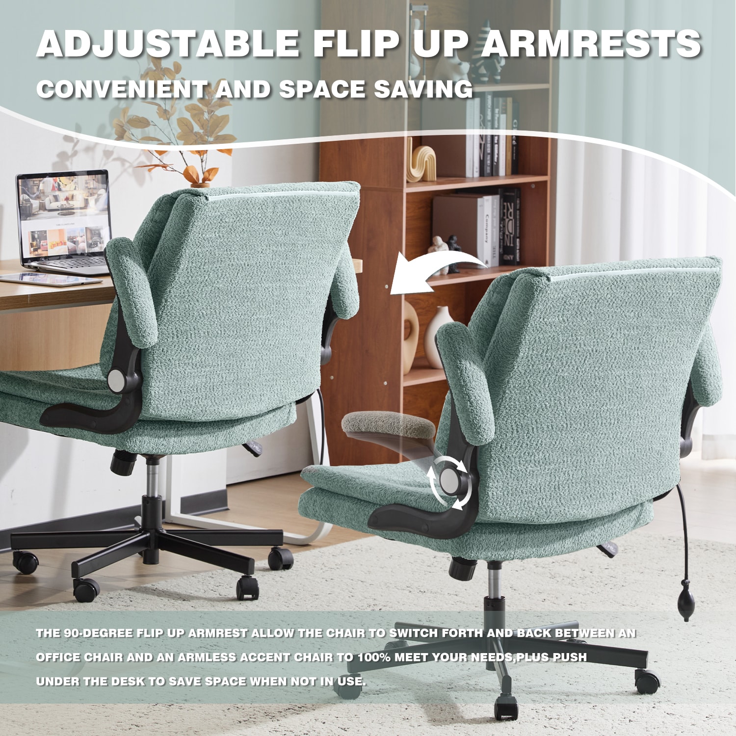 Ergonomic Office Chair With Airbag Lumbar Support And Flip Armrests_voghion.com